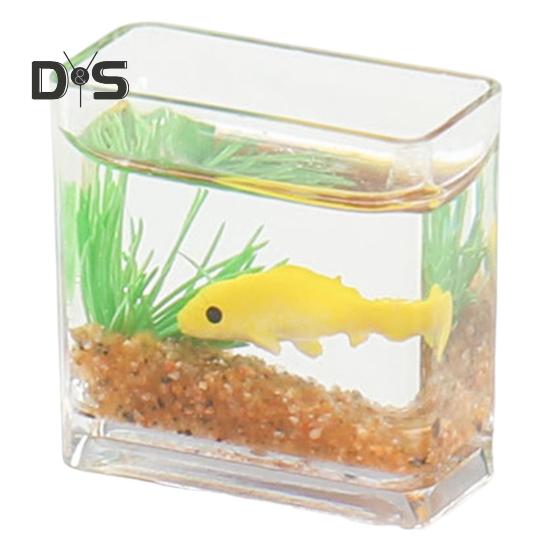 

Мініатюрна статуетка акваріума 3D акриловий міні акваріум настільна прикраса модель акваріума для міні іграшкового будинку мікро пейзажі A