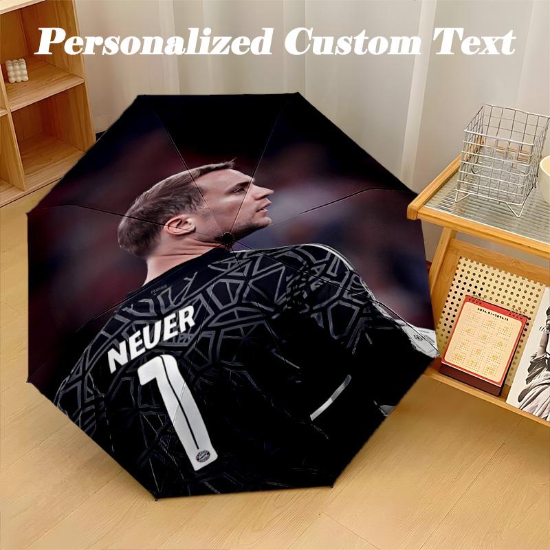 8‑Rib Automatic Umbrella, Manuel Neuer Design Foldable Umbrella for Sun Rain Protection Travel