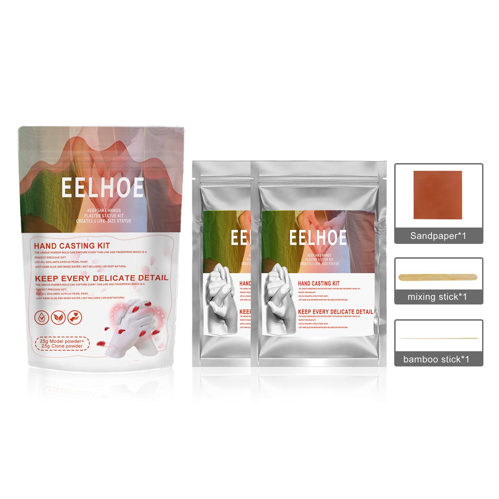 

Hand Casting Kit Keepsake DIY Hand Mold Kit with Bucket Powder Sandpaper Stick Preserve Memories Sculpture for Couples Families