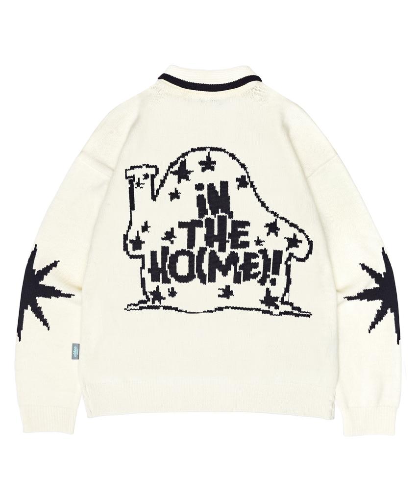 VIDEO JOCKEY Star'S House Cowichan Knit Zip-Up [Ivory]