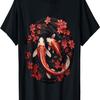 T-shirt Pesce Carpa Koi Ying Yang Nishikigoi Fiore di Ciliegio(111)