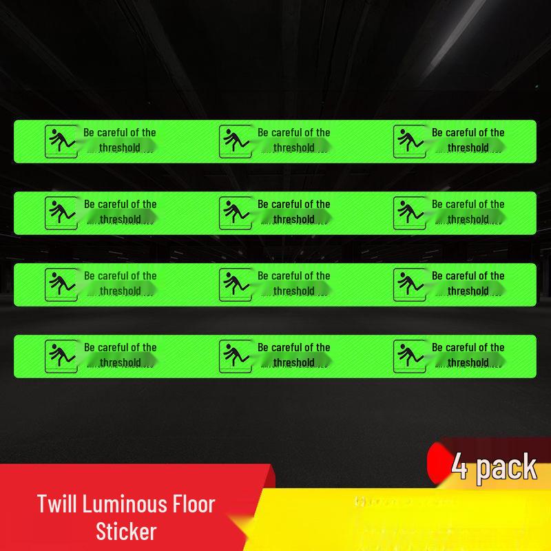 Glow-in-the-Dark Anti-Slip Safety Warning Decal for Slippery Floors