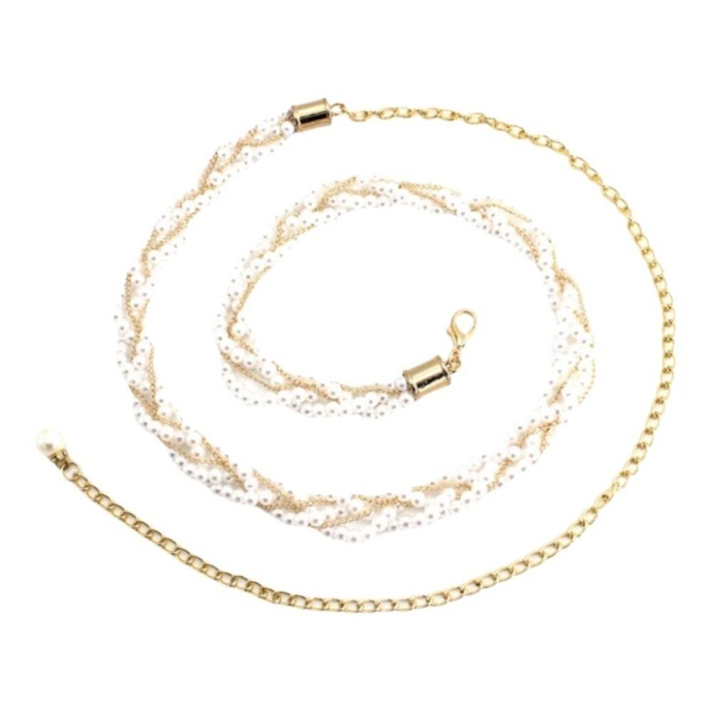 Multilayer Beaded Waist Chain for Dress Boho Body Jewelry Pearl Thin Waist Chain Waist Accessories Elegant Floral Belly Chain