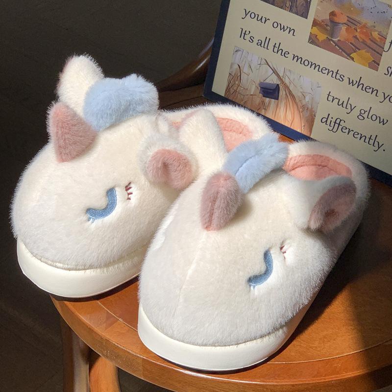 Cute Christmas Cotton Slippers 2025 New Comfortable Autumn and Winter Indoor Home Wear Warm and Non-slip