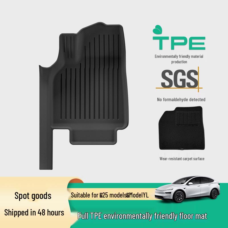Tesla Model YL TPE Floor Mats with Full Coverage & Threshold Protection
