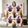 1 piece, Halloween-themed flannel blanket, available in multiple colors, soft and comfortable, suitable for all seasons and perf