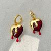 Red Heart Water Drop Dangle Earring Women Jewelry Valentines Day Gifts