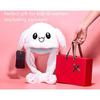 Femmes filles animaux en peluche lapin chapeau oreilles mobiles oreilles meubles chapeau mignon Animal lapin chapeau oreilles mobiles cadeau d'anniversaire de noël