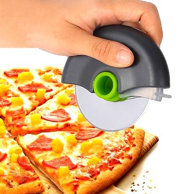 [Kráječ na pizzu kolečko] Nerezové kolečko na krájení pizzy - Ideální pro krájení dortů, chleba a koláčů - Nezbytný kuchyňský nástroj pro domácí pečení