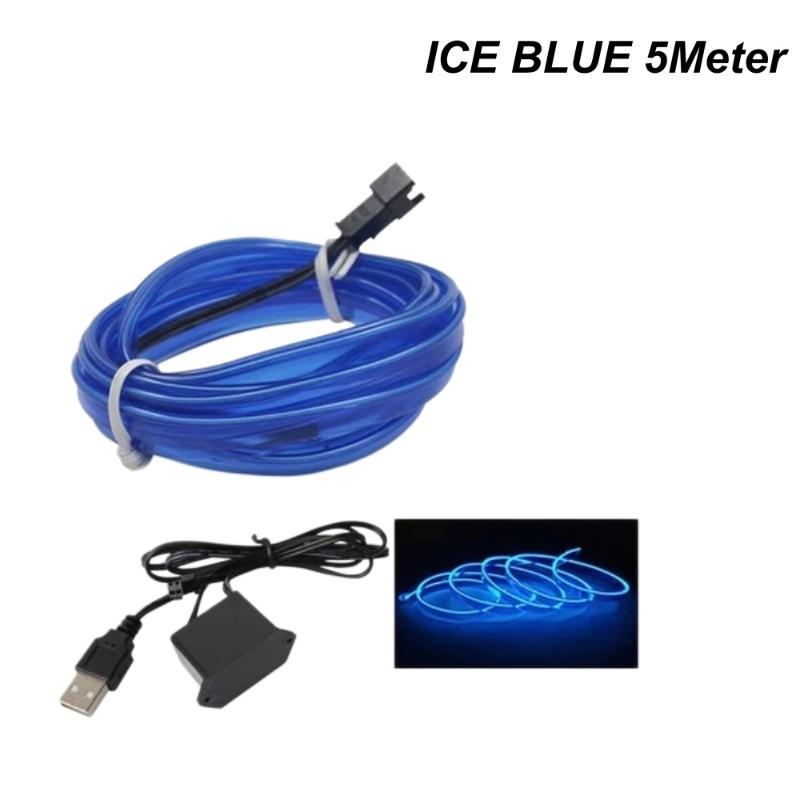 1 Set Car Interior El Wire Neon Atmosphere Light Flexible Cold Light Strip Auto Dashboard Door Decor Lighting For Vehicle