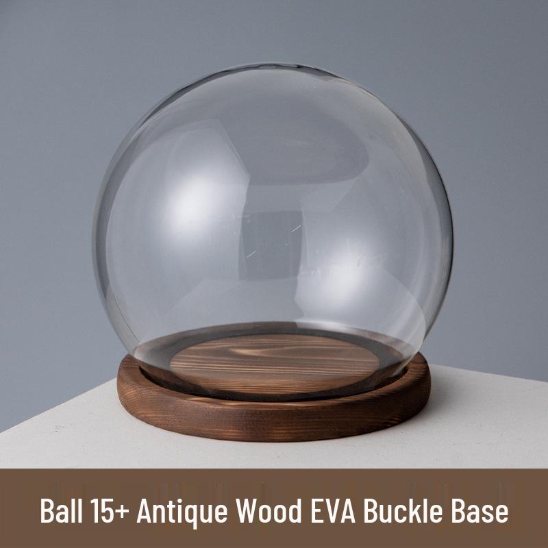 Eternal Flower Glass Dome Ornament: Doll Blind Box Figure, Anti-shedding Antique Base, Dustproof EVA Buckle