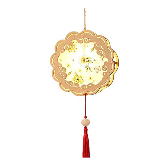 Decorative Tassel Lanterns DIY Chinese Ancient Style Lantern Kit, Light Up Handheld with LED String & Festival Gift for Children Tassel, Rabbit