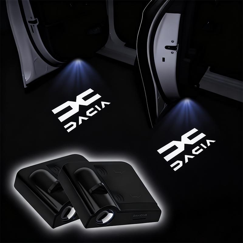 2 Stück HD Auto Tür Willkommenslicht LED Projektorlampe Zubehör für Dacia Bigster Spring Duster Sandero Jogger Dokker Lodgy