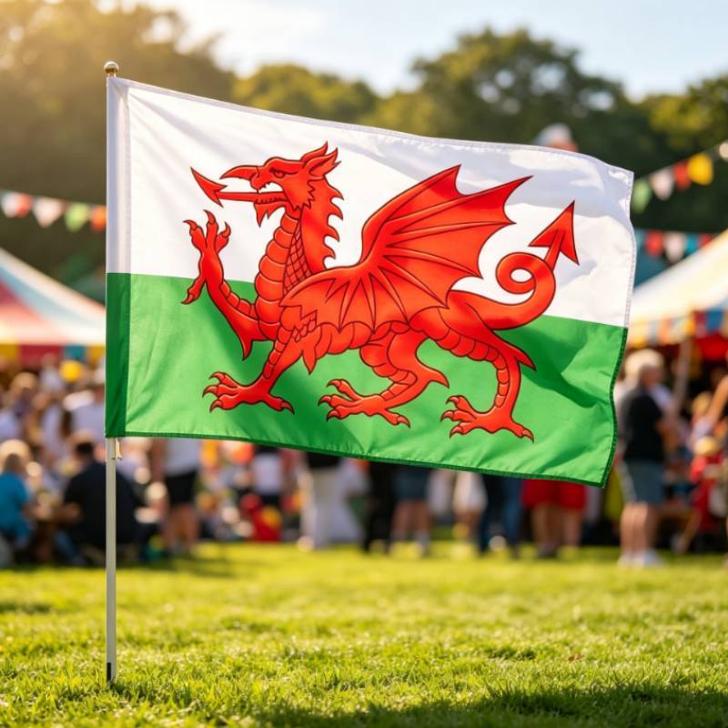 Welsh And Uk Flag Polyester Outdoor Indoor Garden Patriotic Banner For Home Decorations