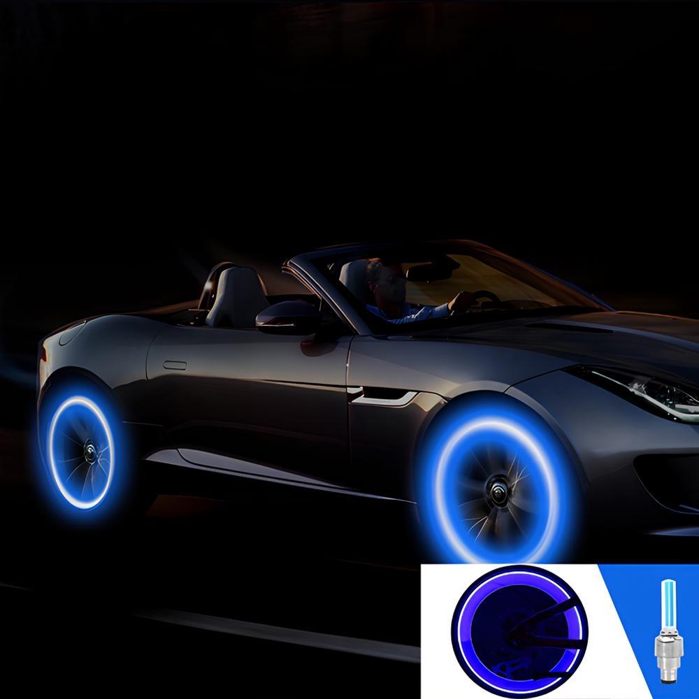 2ks Atmosférické uvítací světlo Nábojová lampa Auto Auto Kolo Moto Kolo Ventil pneumatik Dekorativní krytka ventilu Blesk Paprskové LED Neonová projekce