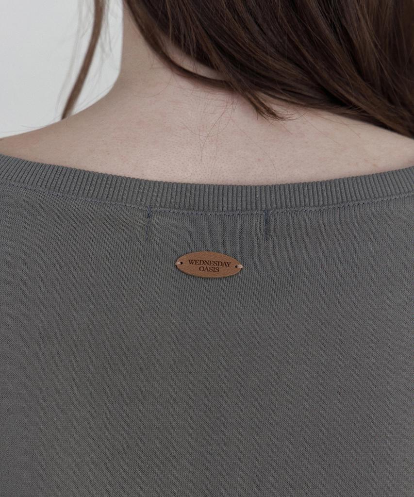 WEDNESDAYOASISFORWOMEN Deep V-Neck Sweatshirt_Khaki Gray(Wb6Tp49)
