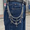 Moon Metal Pants Belt Chain Y2K Hip-hop Style Chain Unisex Multi Layer Waist Chain  Music Festival
