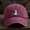 Baseball cap cute rabbit floral print lightweight textile fabric for daily and formal occasions outdoor leisure