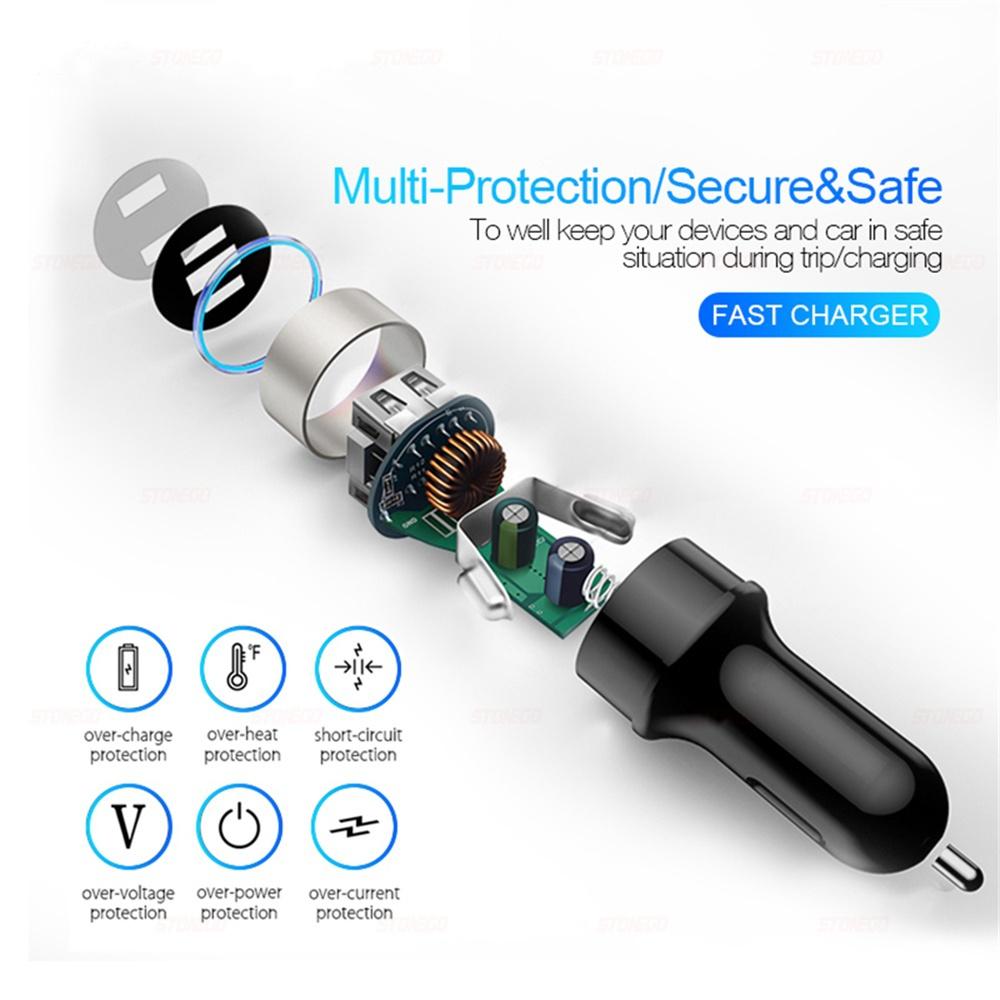 High Quality 3.1A Dual USB Car Charger 2 Port LCD Display Voltmeter 12-24V Cigarette Lighter Socket Car Charger Adapter