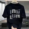 Cotton printed short-sleeved T-shirt men's summer trend ruffian handsome youth men's t-shirt