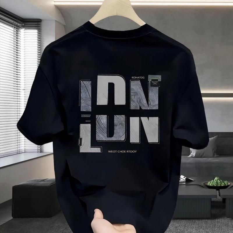 Cotton printed short-sleeved T-shirt men's summer trend ruffian handsome youth men's t-shirt