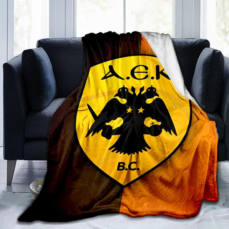Coperta con Stemma Calcio Aek Adatta per Divani, Letti, Uffici e Campeggio - Regalo Perfetto per Halloween Natale