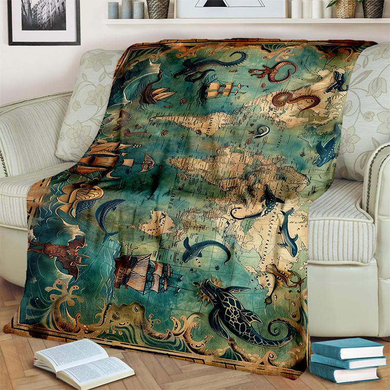 29 Style New Retro Marine Nautical Chart Compass Blanket,Soft Throw Blanket for Home Bedroom Bed Sofa Travel Office Cover Kids