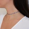 Stainless Steel Blue Eye Necklace Minimalist Clavicle Chain Fashion Colorful Anklet  Daily Wear