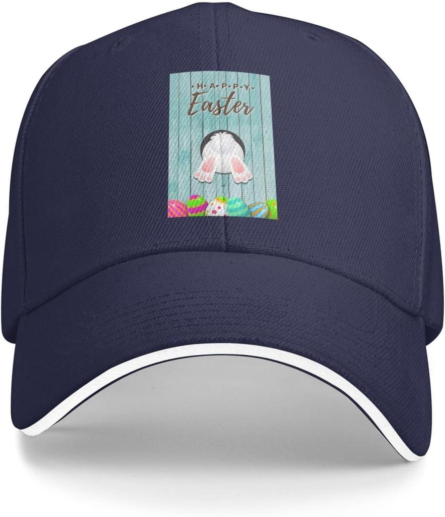 Funny Bunny Butt Easter Eggs Baseball Cap Polyester Casual Adjustable Summer Sun Protection Hat Adult
