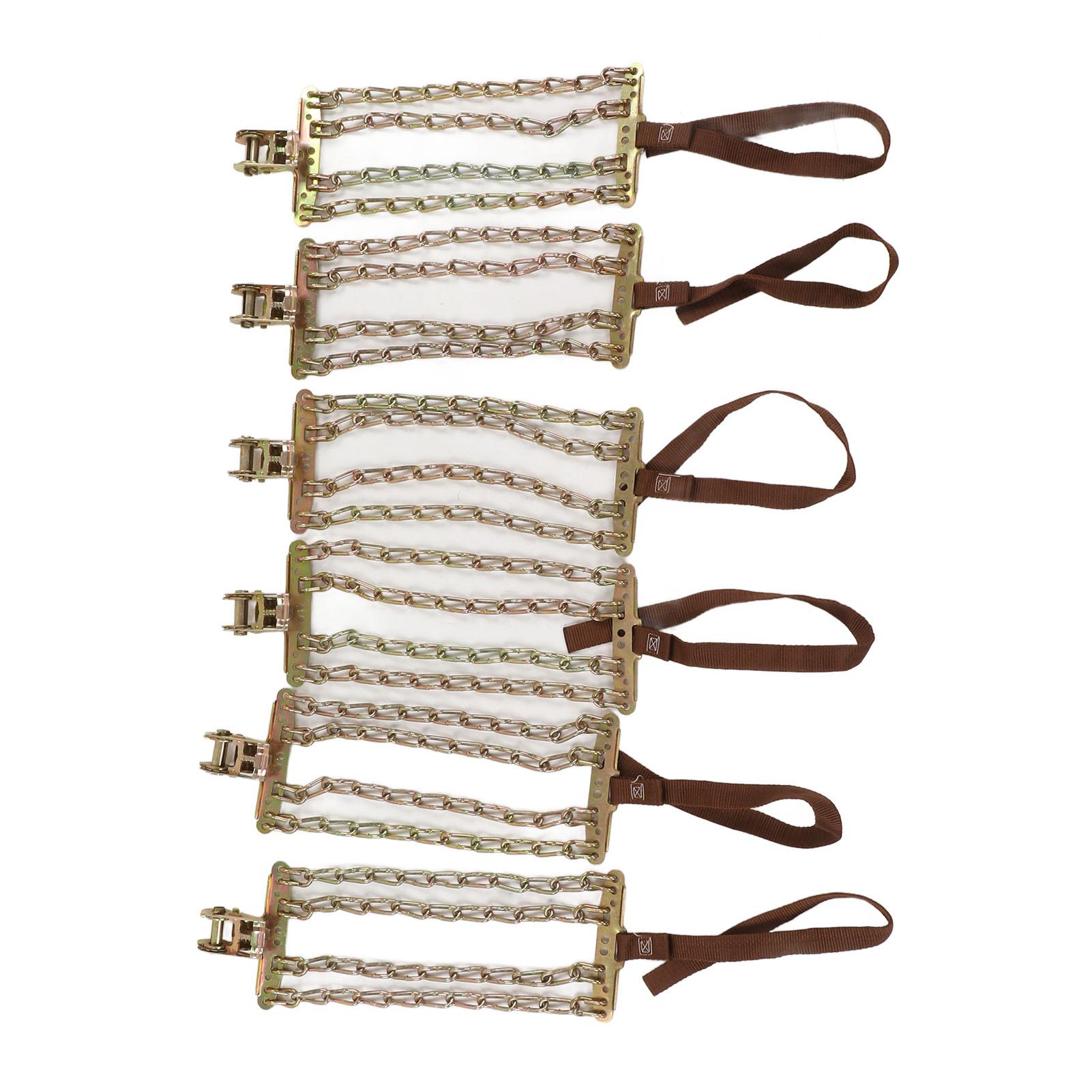 6 шт. Автомобильные противоскользящие регулируемые цепи на шины Аварийные Подходят для автомобилей Внедорожников с шириной шин 165 мм-265 мм