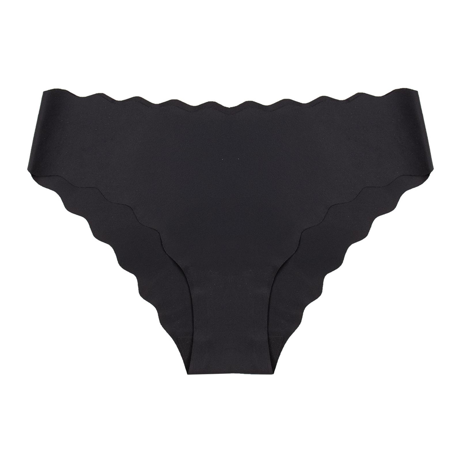 

Женское тонкое дышащее быстросохнущее бесшовное нижнее белье с низкой посадкой L чёрный