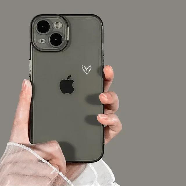 

Простой чехол Love Heart для пары iPhone 16 15 13 11 12 Pro Max Mini 7 8 14 Plus SE черный прозрачный чехол для влюбленных For iPhone 13 бирюза оранжевый