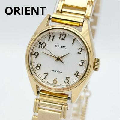 Used ORIENT Silver 23 Jewels Manual Winding Vintage Ladies Watch 370