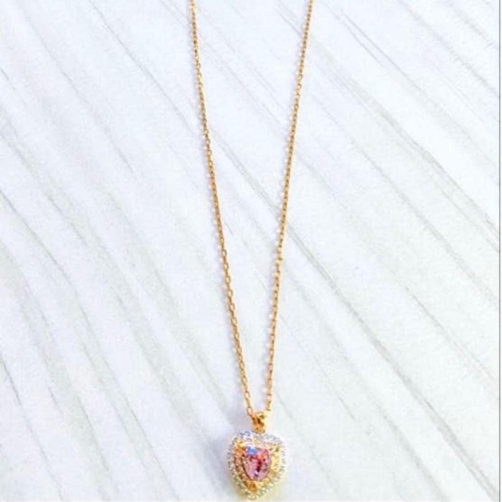 Used Swarovski Swarovski One pendant necklace rose gold heart cut