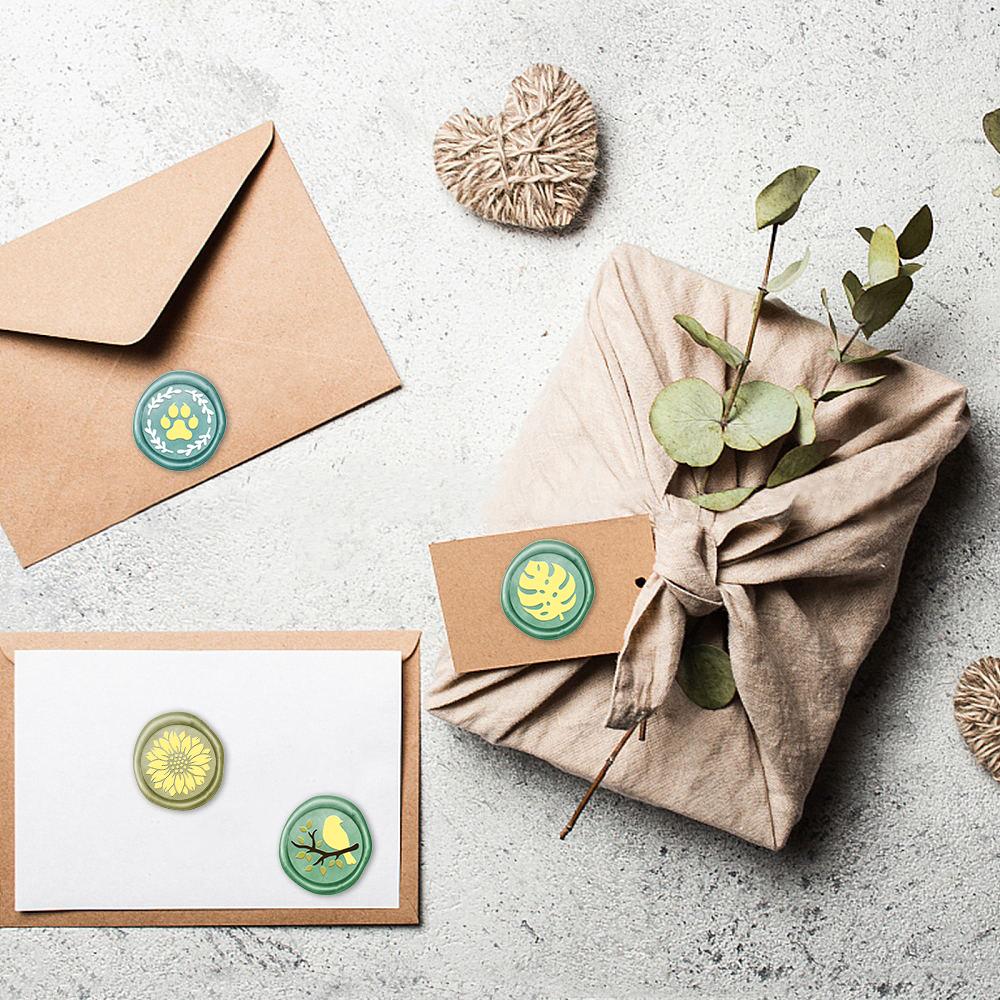 1pc 2 Sides Wax Seal Stamp Crow Cat Brass Column Mini Brass Gun Sealing Wax Stamps 15mm Wax Seal Column for Envelope Invitation