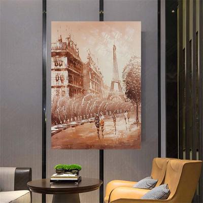 Pittura a olio vintage nordica Torre Eiffel Pittura di paesaggio in bianco e nero Stampa su tela Immagine di arte della parete per la decorazione del soggiorno