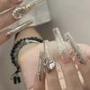 Almond/Stilettos False Nail Tips,Pre-Filed Full Cover Press on Nail Soak Off Soft Gel Fake Nail Tip for Nail Extensions
