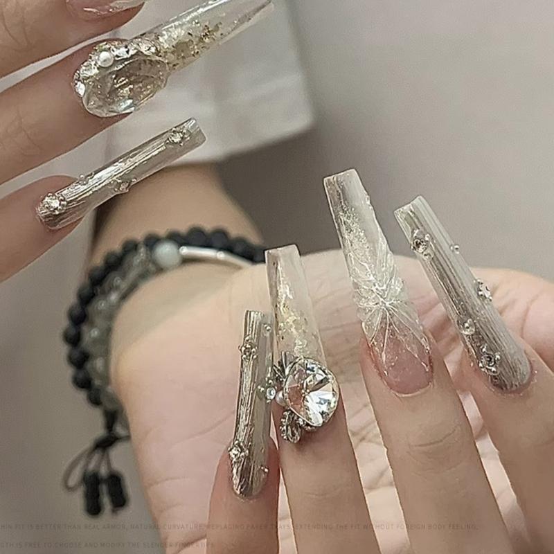 Almond/Stilettos False Nail Tips,Pre-Filed Full Cover Press on Nail Soak Off Soft Gel Fake Nail Tip for Nail Extensions