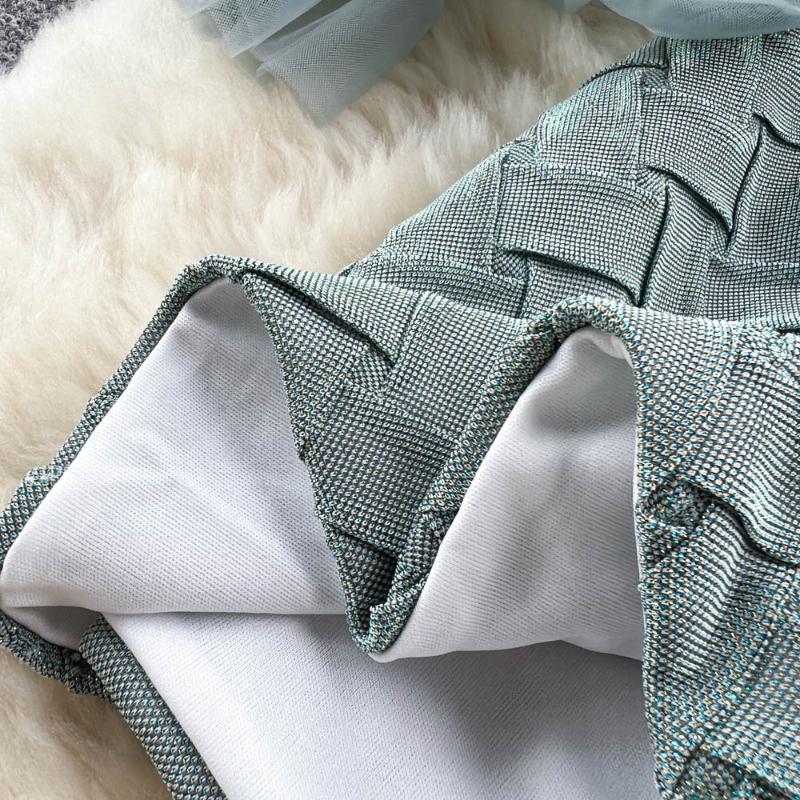 Elegant Sexy High Waist One Piece Dress Women Patchwork Mesh Lantern Long Sleeve Sexy Mini Dress Lady Vacation Slim Chic Party Ceremonial Dress 2024