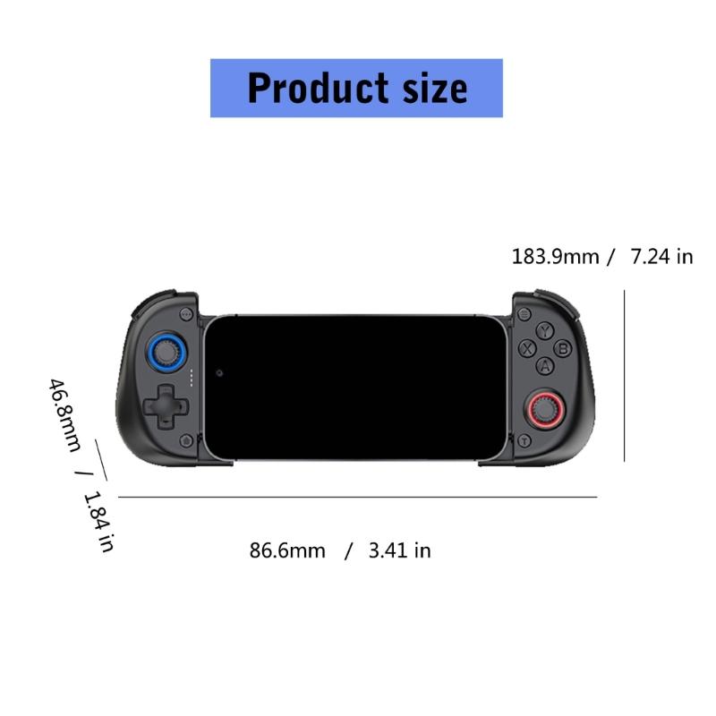 Stretchable Game Controller Wireless Charging Hall Effect Joystick Bluetooth-compatible Phone Gamepad with Cooling Fan