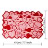 5pcs  Valentine's Day Heart-Shaped Red Lace Table Flag Placemats -Rectangular Wedding,Anniversary & Romantic Dinner Decorations