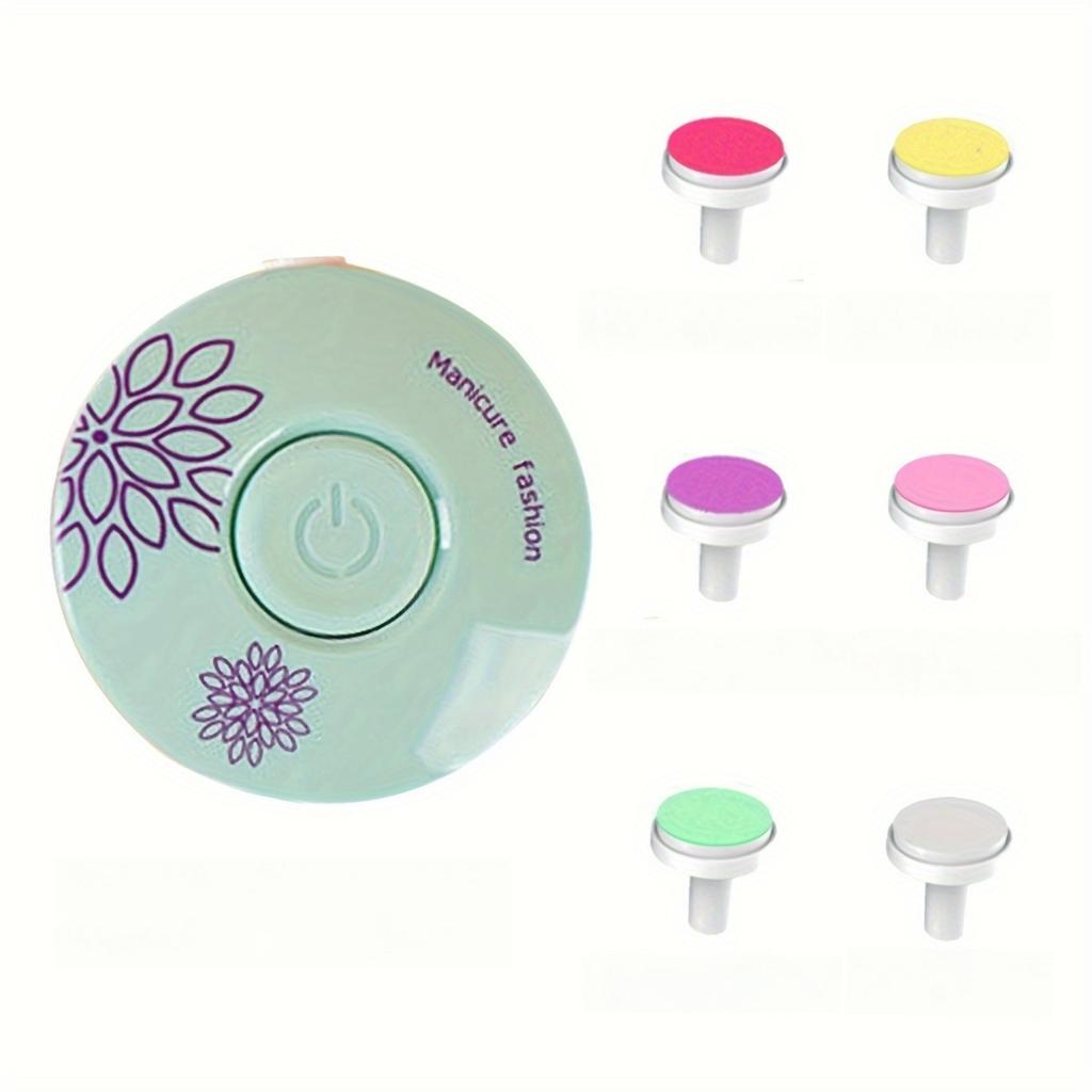 1 Set Elektrischer Nagelknipser - mit austauschbaren 6 Schleifköpfen, geräuscharm, ergonomischer Hand-Nagelfräser - für Männer & Frauen - geeignet für Zuhause