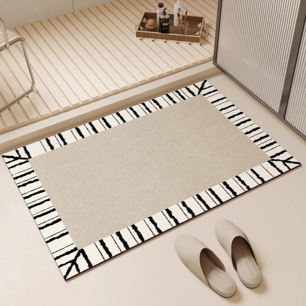 Nordic Style Bathroom Floor Mat, Diatom Mud Absorbent Mat, Bathroom Bathroom Toilet Door Non-Slip Foot Mat