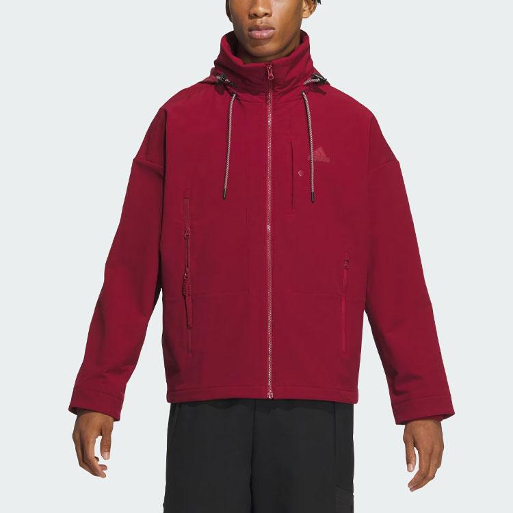 Adidas Future Style Jacket Reflective Stripes Color Block Sports Casual Hooded Jacket Men Jacket Burgundy IM9060