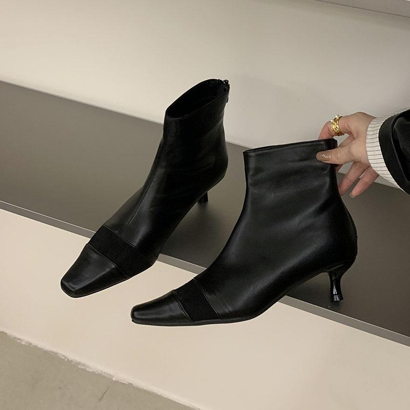 Fashion Fashion Pointed Toe Modern Ladies Ankle Boots With Footwear Low Heel Women Stretch Short Boots Female Pumps Shoes lady