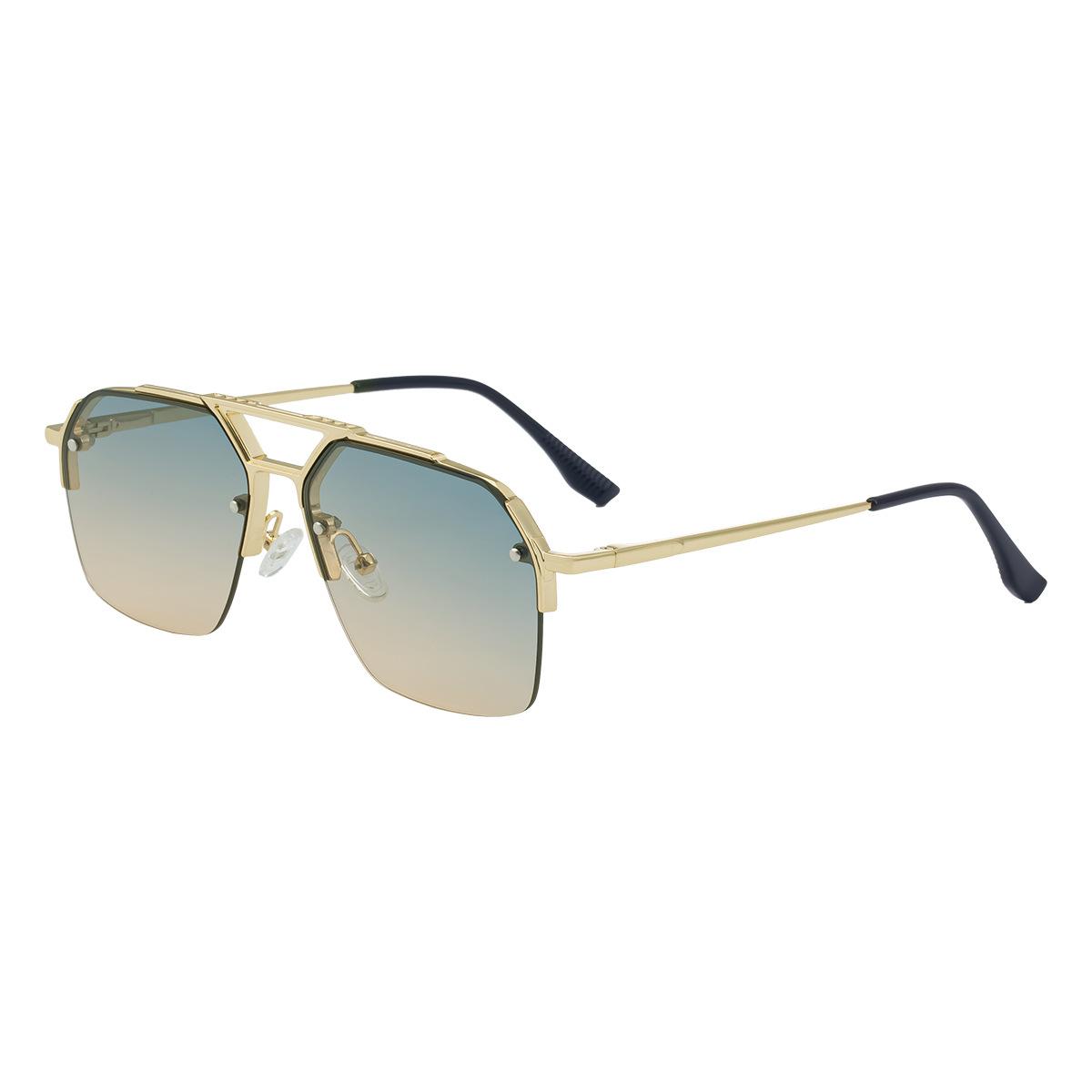 

JYL TS Men s Double-Bridge Semi-Rimless - Retro Oversized Sun Shades KSL-98341 c-4429 светло-голубой