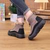 Trendy Color Blocked Short Boots 2024 Winter New Round Head Flat Bottom Casual Warm Short Tube Thick Bottom Women's Cotton Boots