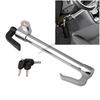 090E Car Extendable Double Hook Stainless Steel Steering Wheel Lock Clutch Pedal Lock