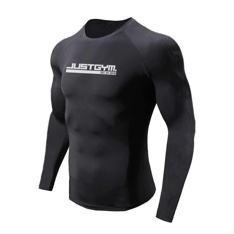 

Muscleguys New Fashion Print T-shirt Sports Training Pullover Slim Fit Fitness Tops L чёрный