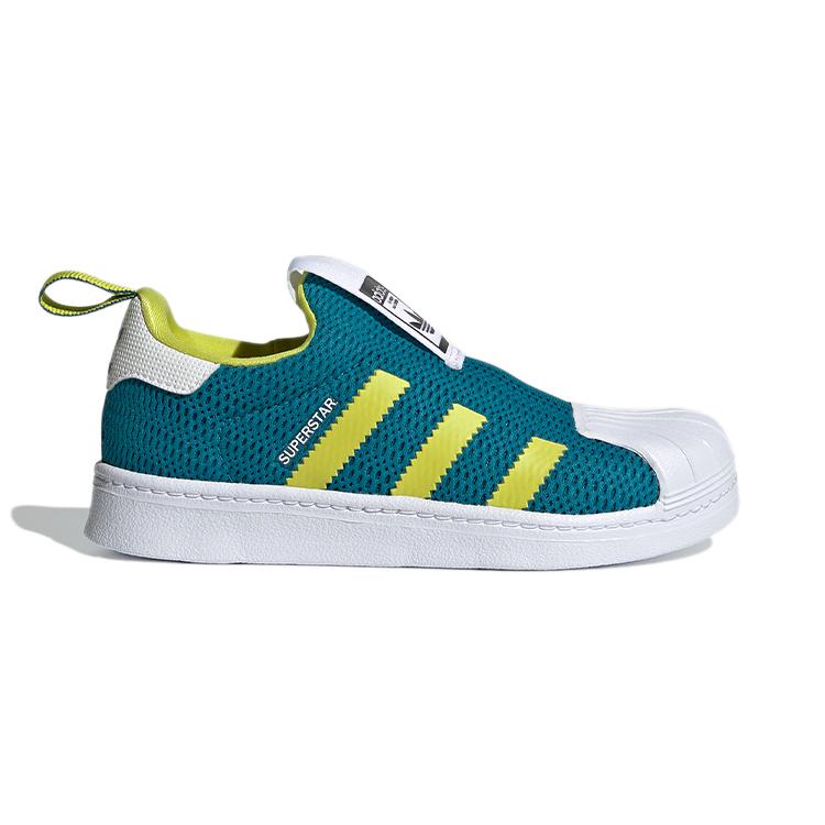 adidas Originals SUPERSTAR 360 Abrasion Resistant Breathable Low Top Kids' Skateboarding Shoes Green White Yellow FX4910